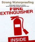 Two Pack Fire Extinguisher Inside Sign Stickers, Self Adhesive Vinyl Safety Labels, Waterproof, Fade And Scratch Resistant