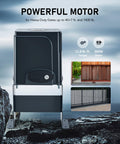 Heavy Duty Sliding Gate Opener for 40 Ft Gates Up To 1400 Lb With 280W Chain Drive displayed with gate examples