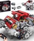 Realistic V8 Engine Building Kit For Adults Gearhead Friendly Build Your Own Model Engine With LED Lights And Spray Accessories