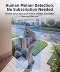 3MP Wireless Video Doorbell With 2K HD Footage No Monthly Fees Battery Powered No Subscription Real Time Motion Alerts Package Detection And Human Detection Works With Alexa And Google Assistant 2 4Ghz WiFi Only showing delivery person at door