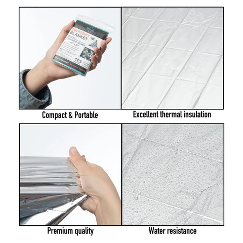 Emergency Silver Foil Mylar Blanket 12 Pack For Outdoors Hiking Survival Marathons And First Aid Kits Premium Quality Durable