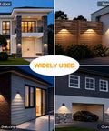 Tailgate Ready Solar Wall Lights Outdoor 2 Pack Rain Resistant Sconces on front door, fence, back balcony, and garage.
