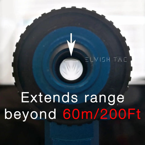 R Hop Tightbore Barrel Kit 6.03mm extends range beyond 60m, view down the barrel showing rifling for Airsoft AEGs