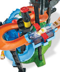 City Car Wash Play Set With Giant Gator Color Change Fun Elevator Lift And Rolling Brush Track For Kids To Wash Cars And Build Imaginative Adventures Today with vibrant orange tracks and splash effect.