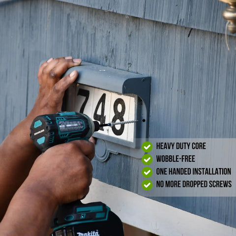 Built Tough Size 12 Eight Inch Exterior Wood Screws Rust Resistant Carbon Steel Fasteners with T30 Torx Drive installed in wood