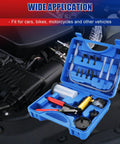 2 In 1 Handheld Vacuum Pump Brake Bleeder Kit For Motorcycle With Vacuum Gauge And 0 To 30 In Hg Range For Precise Brake Bleeding Auto Diagnostics Includes Adapters And Quick Connect Fittings, blue case