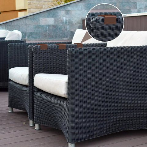 Durable Outdoor Patio Furniture Clips Set For Brown Wicker And Rattan Chairs Sectional Sofa Clips Connectors close-up