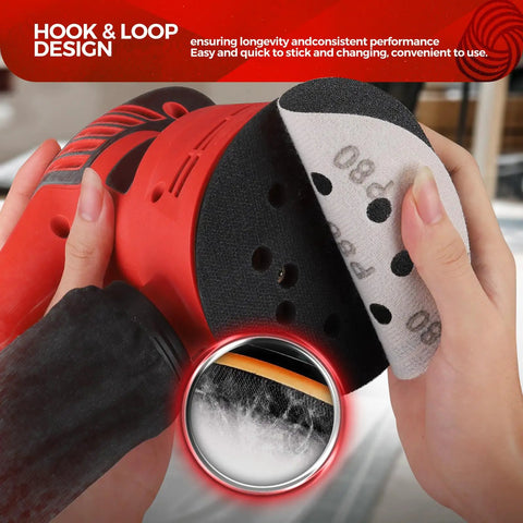Applying 5 Inch Silicon Carbide Sanding Discs 3000 Grit Wet And Dry Hook And Loop Set to Orbital Sander