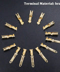 Automotive Electrical Wire Connector Kit 432 Pcs 2.8mm brass crimp terminals arranged in a circle