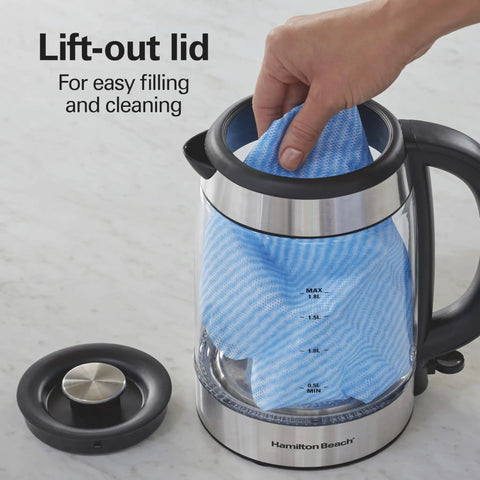 Electric Tea Kettle With 1500 Watts For Fast Boil 1.8 Liter Water Boiler Cordless Serving Auto Shutoff Boil Dry Protection