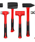 Six Piece Hammer Set With Rugged Fiberglass Handles For Metalworking And Home Garage Projects Includes 16oz Ball Pein Hammer