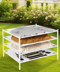 Mesh Drying Rack For Sweaters And Delicates, Stackable Lay Flat Clothes Dryer, No Fuss Portable Indoor Outdoor Dry Rack, 4 Pack White