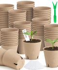 130 Pcs Biodegradable 3 Inch Peat Pots Seed Starting Kit With Drainage Holes Round Plant Seedling Pots Garden Germination Nursery Pot With 30 Plant Labels And 2 Transplant Tools