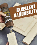 Pro-Level Genuine Hide Glue For Woodworking And Furniture Restoration, 4 Ounce Bottle used on wood pieces for joinery.