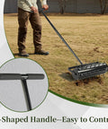 Rolling Lawn Aerator With T Shaped Handle 17 Inch Width 36 Reinforced Steel Spikes For Deep Soil Penetration