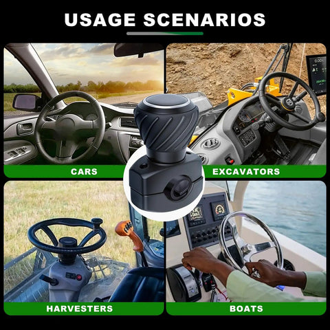 Universal Steering Wheel Spinner Knob Ball Knob For Cars Trucks Mowers Forklifts Tractors Boats EZ Install usage scenarios