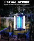 Outdoor Bug Zapper With Dual LED Lights For Mosquitoes And Flies, 4200V Electric Fly Trap, IPX4 rated, hanging in rain