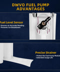 DWVO Fuel Pump Advantages with Fuel Level Sensor and Precise Strainer