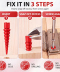 45 Piece Stripped Screw Hole Repair Kit For Wood And Furniture Fixes For Door Hinges And Cabinets Fits Two To Sixteen Wood Screws With Push In Plugs Red DIY Friendly Cabinet Doors Drawers And Furniture Repair Anchors in 3-step use