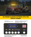 Truck with American Flag Pattern Rooftop Strobe Beacon Bar and control panel for Construction Vehicles and Work Trucks