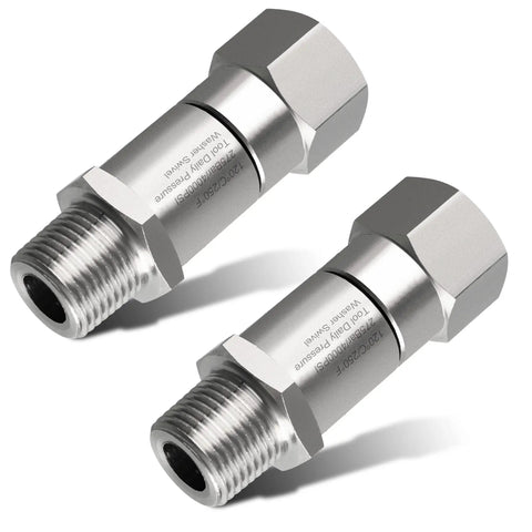 Pressure Washer Swivel Fitting Three Eighth Inch NPT 360 Degree Joint Kink Resistant Reduces Hose Stress For Smooth Water Flow And Easy Maneuvering For Smooth Operation And Long Lasting Durability, stainless steel 2-pack