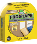 Delicate Surface Painters Tape With PaintBlock Technology For Sharp Lines No Bleed Low Adhesion To Protect Freshly Painted Walls And Trim Yellow One Point Five Inch Wide By Sixty Yard Roll in packaging.