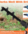 Heavy Duty Garden Auger Drill Bit Three Inch By Twelve Inch For Planting Bulb Planter Tool With Electric Drill Use