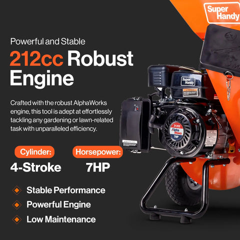 Heavy Duty Wood Chipper Shredder Mulcher 7HP 3 Inch Capacity 3 In 1 Multi Function Yard Debris Crusher engine details