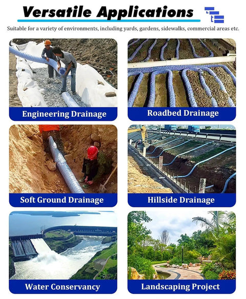 Versatile applications of drainage tubing in engineering, roadbed, soft ground, hillside, water conservancy, and landscaping projects
