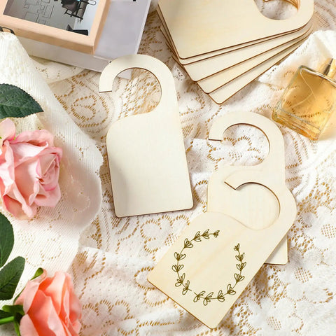 Wooden Closet Divider Set With Marker Pen, 24 Blank Size Dividers For Home And Nursery Clothes on lace fabric with flowers