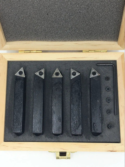 Pro Grade Quick Change Tool Post Holder Set With 9 Pcs 3/8 Boring Bar And 5 Pcs 1/4 Inch Indexable Carbide Inserts Turning Tool Bits For Mini Lathe Fits 7x10 7x12 And 7x14 Size Lathes
