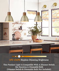 Hammered Pendant Lights For Kitchen Island 7 Inch Solid Wood Vintage Metal Hanging Light Fixture Adjustable Height Antique Gold Pendant Lamp Brushed Brass For That Farmhouse Vibe Dining Room 3 Pack over kitchen island