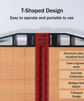 Pro Grade Aluminum T Square Ruler For Woodworking And Carpentry Precision 31 Inch T Type Layout Tool with Features Listed