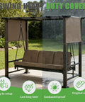 Replacement Canopy Top For Pergola Daybed Swing Khaki Color That Fits Broyhill Pergola Daybed Swing Model 10133-19-10018A Big Lots And More Durable Outdoor Shade Cover Easy Install shown on swing structure