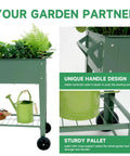 Raised Garden Bed With Legs And Wheels Removable For Outdoor Use 31.6 By 14.6 Inch Metal Planter Box For Growing Vegetables Herbs And Flowers In Patio Green
