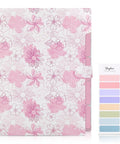 Floral 5 Pocket Accordion File Organizer For Bills Receipts And Documents, Pink Expanding File Folders, Water Resistant PP
