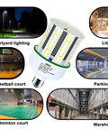 80W LED Corn Light Bulb 5000K Daylight White Two Pack 800W Equivalent Hella Bright For Indoor And Outdoor Use E26 E39 Base