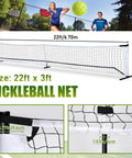 Pro Grade Official Regulation 22 By 3 Foot Pickleball Replacement Net For Indoor And Outdoor Play With Durable Polyester Webbing And White Vinyl Band Center Strap Design Fits Most Free Standing Portable Net Systems