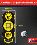 Magnetic Stud Finder With Battery-Free Design, Rare Earth Magnets, Finds Nails And Screws Behind Drywall, Built-In Rotating Level For Precise TV Mounts, Shelves, And Home Projects. C.H. Hanson stud finder, 3.2 x 1.3 in, with quarter for size