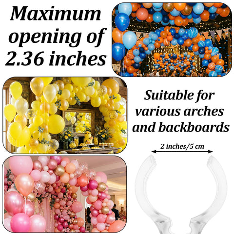 Clear 3.5 Inch Spring Clamps, Your Go-To Heavy Duty Transparent Clips for Balloon Arches, Backdrops, Party Decor, max opening 2.36"