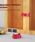 Heavy Duty Cabinet Clamp Set For Face Frame Cabinets With Alignment Plate And Dual Side Screws 2 Pack Delivers Pro Grade Precision And Quick Install Up To 440 Lbs Red shown in use on wooden cabinet with adhesive felt pads.