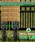 8-Inch Heavy-Duty Gate Wheel With 600 Lb Capacity, Spring-Loaded Caster, 360 Degree Rotation holding hay bales