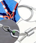 50 Pack Top Shelf Aluminum Wire Rope Sleeves 3/16 Inch Crimping Cable Ferrules used on cables and ropes for outdoor projects.