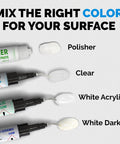 All-In-One Countertop Repair Kit For Quartz And Other Surfaces With Three Colors And Polisher Easy DIY Fix For Chips On Granite