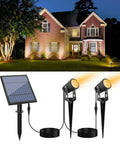 Built Tough Metal Solar Spot Lights Outdoor With 9.8 Foot Cable Low Voltage IP65 Waterproof Landscape Lighting in front of house