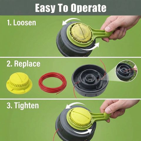 Bump Knob And Bump Feed Trimmer Head Handle Replacement Kit For Ryobi Straight Shaft Trimmers installation steps