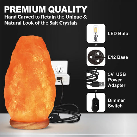 Himalayan Glow Natural Pink Salt Lamp Hand Mined In The Himalayan Mountains Crystal Night Light With ETL Brightness Dimmer Switch