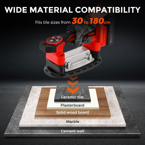 Handheld Tile Vibration Tool With 220mm Leveling Head 9 Speed Adjustable Suction Cup Automatic Tiling Vibrator for material compatibility