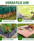 Heavy Duty 6 Inch Galvanized Landscape Staples 8 Gauge 200 Pack for landscape fabric, tents, mulch, and picnic blankets