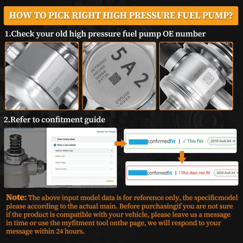 Guide on checking Chevrolet High Pressure Fuel Pump Replacement for 3.0L 3.6L V6 Engines with OE number verification and fit guide.